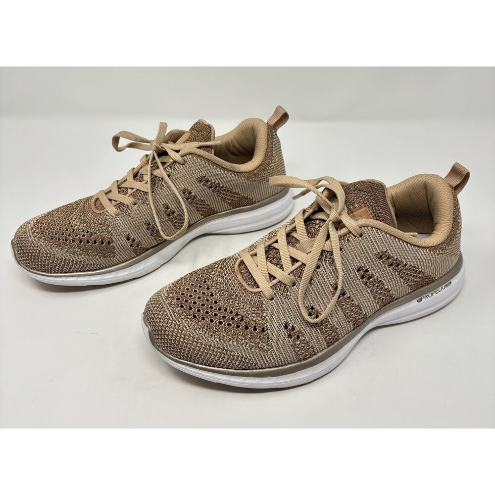 APL TechLoom Pro Womens Size 8.5 Gold Sparkle Athletic Running Shoes Sneakers